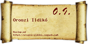Oroszi Ildikó névjegykártya